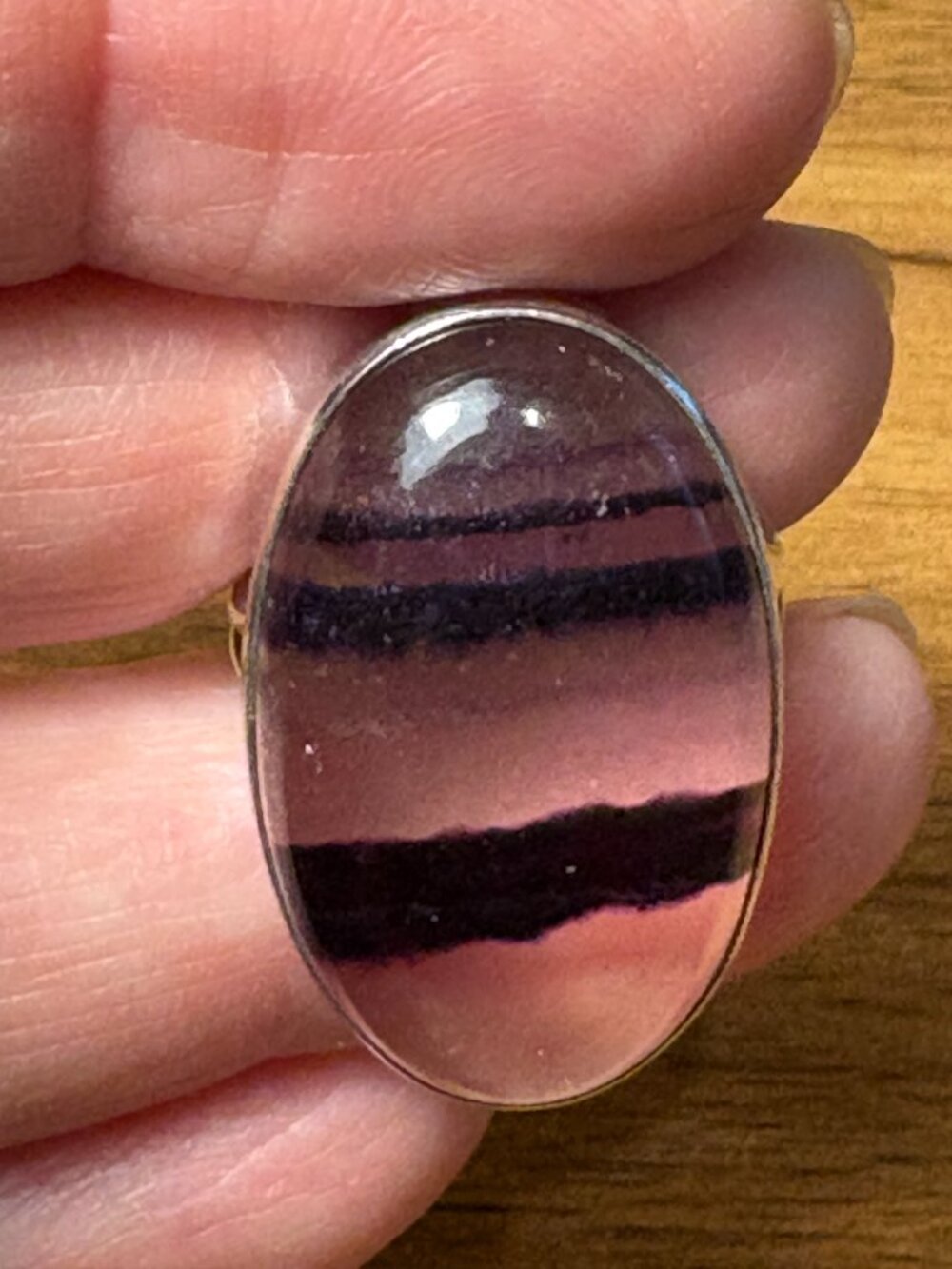 Handcrafted Solid Sterling Silver and Amethyst Quartz Ring Size 6.75 - Picture 2 of 8